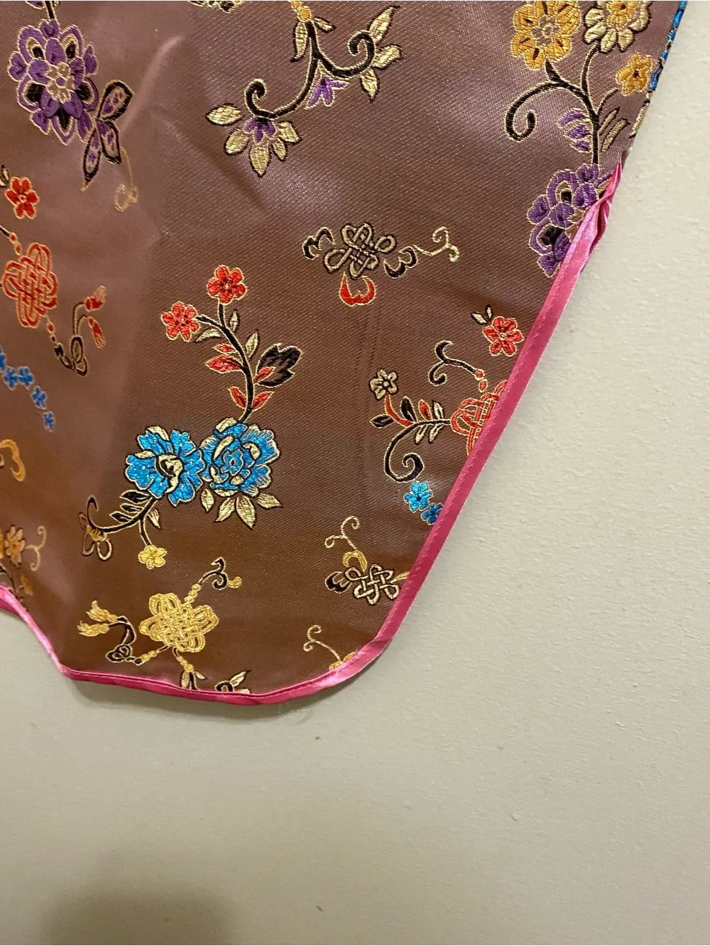 Girls Dress Size M 8 Chest 30” Chinese Cheongsam Pink Satin Floral Embroidery